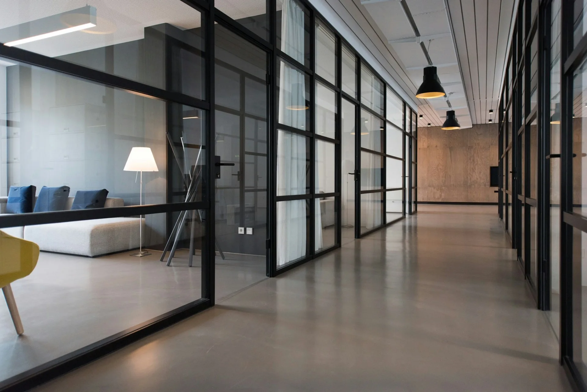 Quiet office workspace with natural light and clean lines