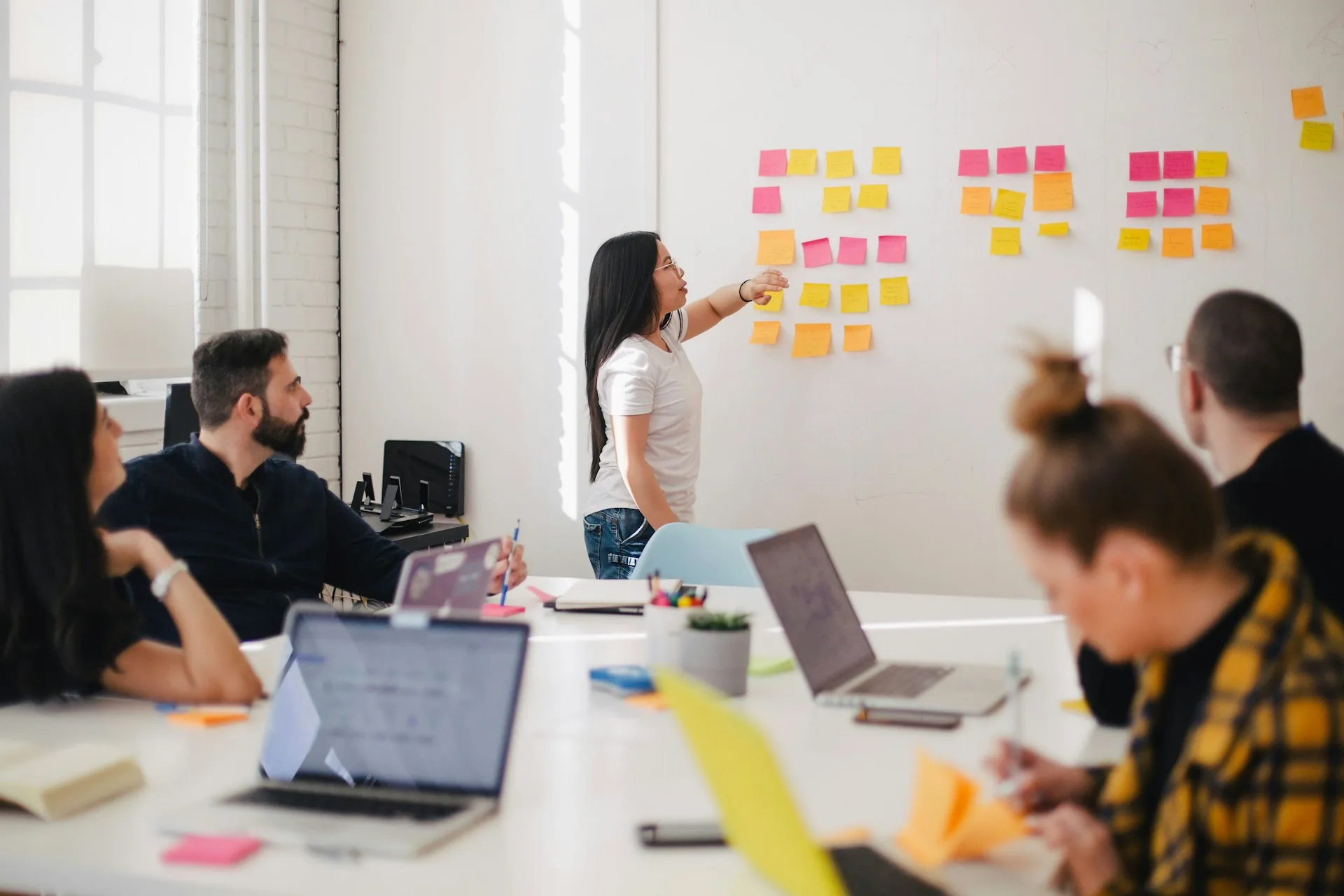 Business process workflow on a whiteboard